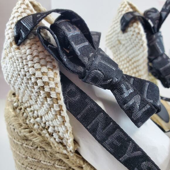 NEW$770 Stella McCartney Gaia Embroider Platform Wedge Espadrille Sandals Sz 39 - Picture 13 of 16